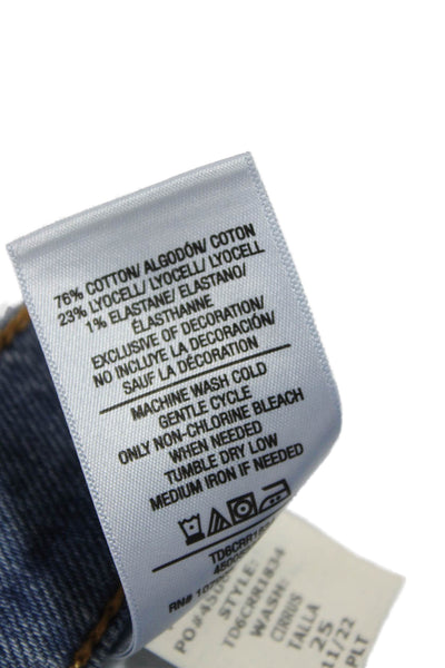 Hudson Womens Blue Mini Skirt Button Size 25