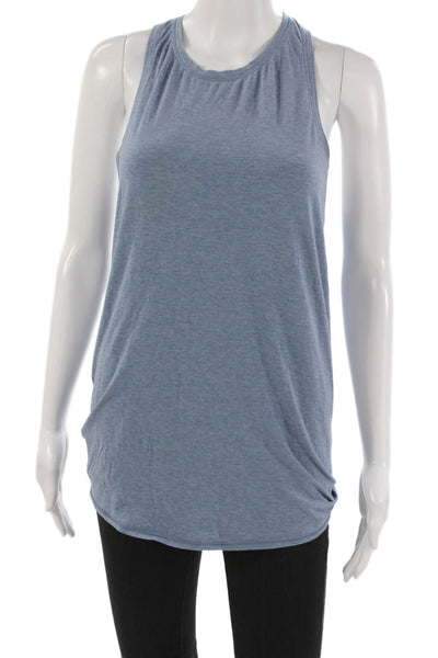 Lululemon Women Blue Sleeveless Tank Top Round Neck Polyester Blend Size S