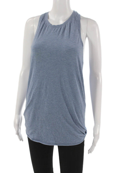 Lululemon Women Blue Sleeveless Tank Top Round Neck Polyester Blend Size S