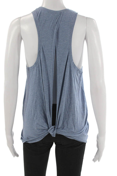Lululemon Women Blue Sleeveless Tank Top Round Neck Polyester Blend Size S