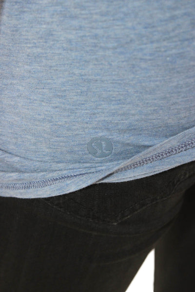 Lululemon Women Blue Sleeveless Tank Top Round Neck Polyester Blend Size S