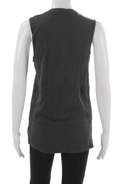 Daydreamer Women Sleeveless Tank Gray Round Neck Supima Cotton Size One Size