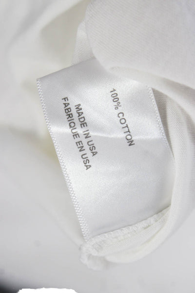 Pam & Gela Womens Basic White Cotton Scoop Neck T-Shirt Size PP