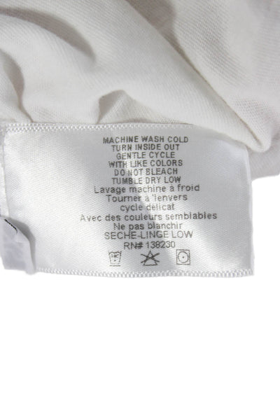 Pam & Gela Womens Basic White Cotton Scoop Neck T-Shirt Size PP