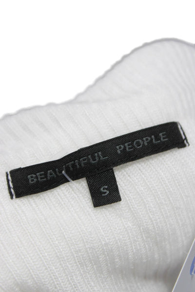 Beautiful People Womens White Off Shoulder Basic Blouse Long Sleeve Size S