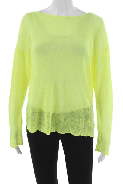 Vineyard Vines Womens Pullover Sweater Boat Neck Long Sleeve Yellow Size XL