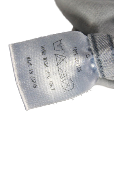 Lucien Pellat-Finet Women Blue Cotton Button Up Collared Long Sleeve Top Size S