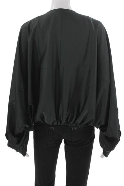 COS Women Basic Black Polyester Long Sleeve Blouse Round Neck Size M