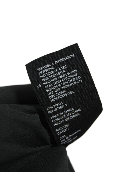 COS Women Basic Black Polyester Long Sleeve Blouse Round Neck Size M
