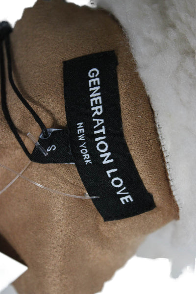 Generation Love Women Biker Jacket Brown Zip Long Sleeve Size S