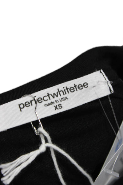 Perfect White Tee Womens Basic Black Long Sleeve Round Neck Tee Modal Size XS