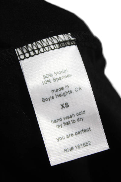 Perfect White Tee Womens Basic Black Long Sleeve Round Neck Tee Modal Size XS