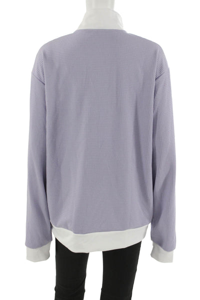 Nike Womens Purple Zip Pullover Long Sleeve Casual Size L