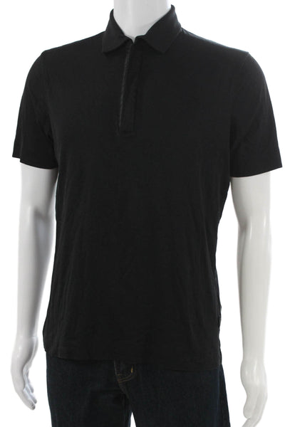 Boss Hugo Boss Mens Black Polo Zip Collar Size L