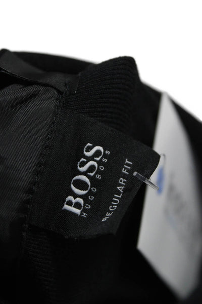 Boss Hugo Boss Mens Black Polo Zip Collar Size L
