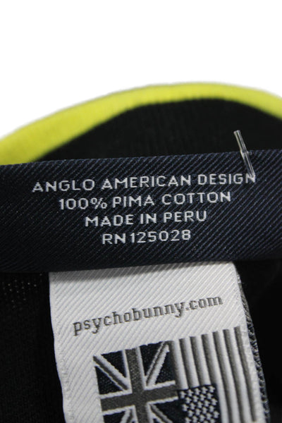Psycho Bunny Men Black Pima Cotton Polo Short Sleeve Collared Size 6