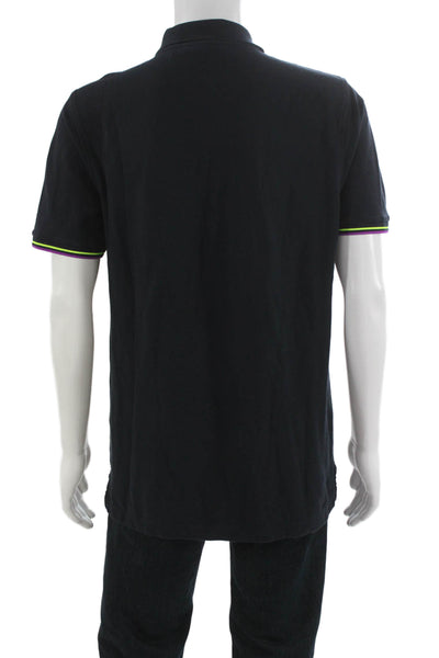 Psycho Bunny Mens Polo Black 100% Pima Cotton Collared Short Sleeve Size 6