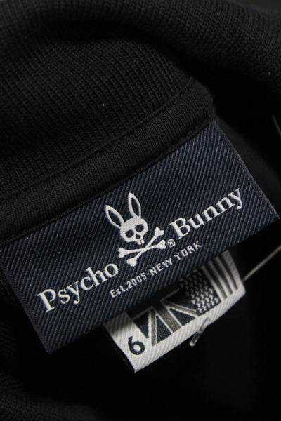 Psycho Bunny Mens Polo Black 100% Pima Cotton Collared Short Sleeve Size 6
