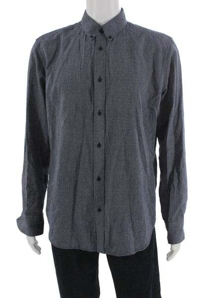 Rag & Bone Mens Cotton Blend Long Sleeve Button Up Blue Size L