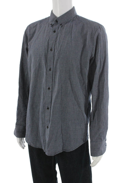 Rag & Bone Mens Cotton Blend Long Sleeve Button Up Blue Size L