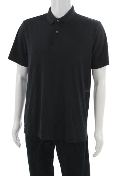 Theory Mens Gray Pima Cotton Polo Collared Short Sleeve Size S