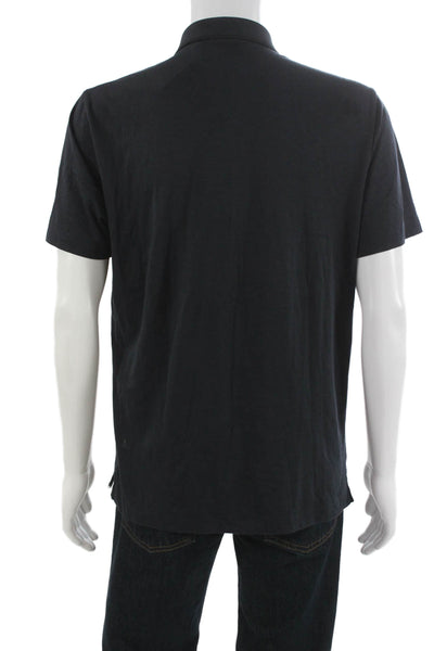 Theory Mens Gray Pima Cotton Polo Collared Short Sleeve Size S