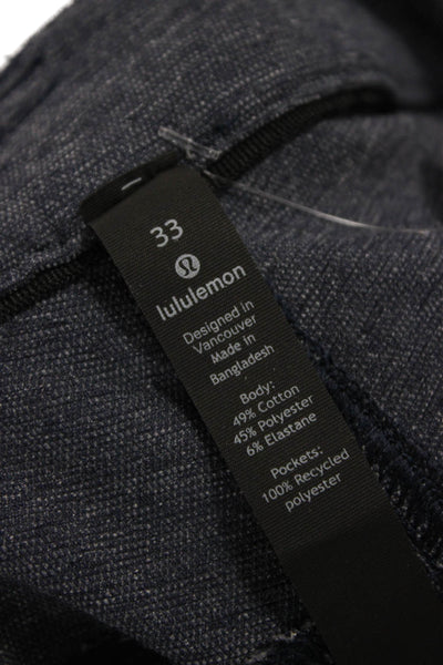 Lululemon Mens Casual Pants Blue Cotton Button Inseam 30 Size 33