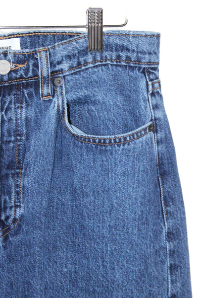 Still Here Women Tapered Jeans Blue High Rise Button Size 29