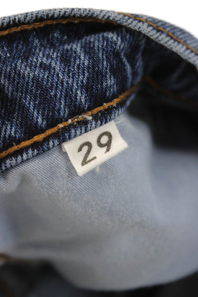 Still Here Women Tapered Jeans Blue High Rise Button Size 29