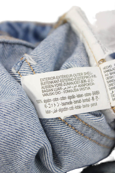 Zara Women Straight Jeans Blue High Rise 100% Cotton Size 10
