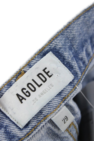 Agolde Women Straight Jeans Blue High Rise Cotton Size 29