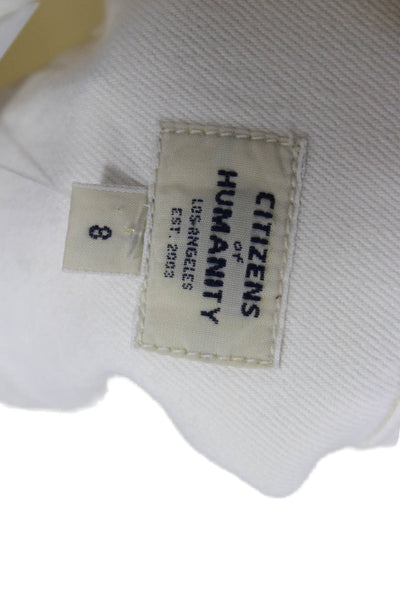 Citizens of Humanity Womens Ivory Organic Cotton Jumpsuit Short Sleeve Size 8