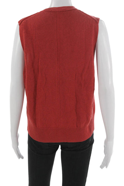 Alex Mill Women Red Floral V-Neck Sleeveless Cardigan Size M