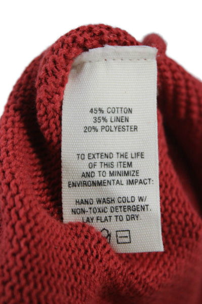 Alex Mill Women Red Floral V-Neck Sleeveless Cardigan Size M