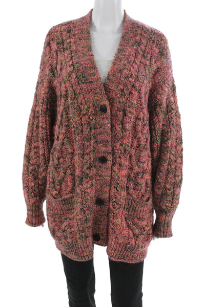 Isabel Marant Etoile Womens Multicolor Cable Cardigan Long Sleeve Size 36