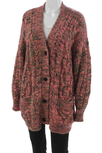 Isabel Marant Etoile Womens Multicolor Cable Cardigan Long Sleeve Size 36