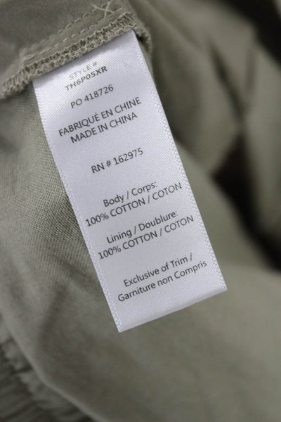 The Range Womens Chino Pants Green Cotton Button 26 Inseam Size M