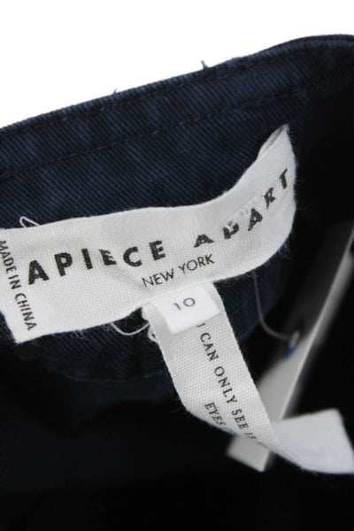 Apiece Apart Womens Blue Cotton Chino Pants Work Button Size 10