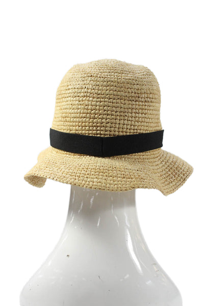 J Crew Womens Woven Raffia Banded Hat Beige Size S/M