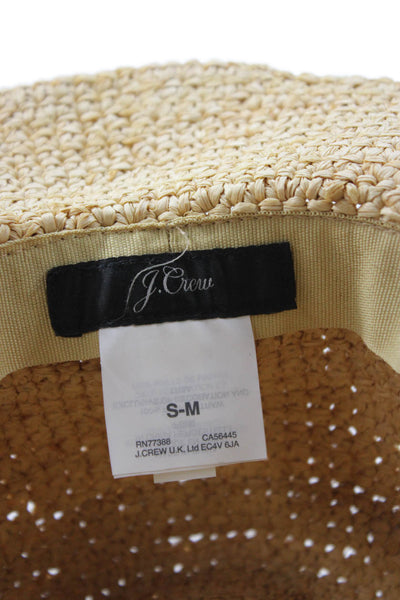 J Crew Womens Woven Raffia Banded Hat Beige Size S/M