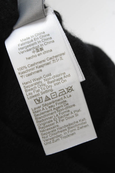 J Crew Women Black 100% Cashmere Crewneck Pullover Sweater Short Sleeve Size XS
