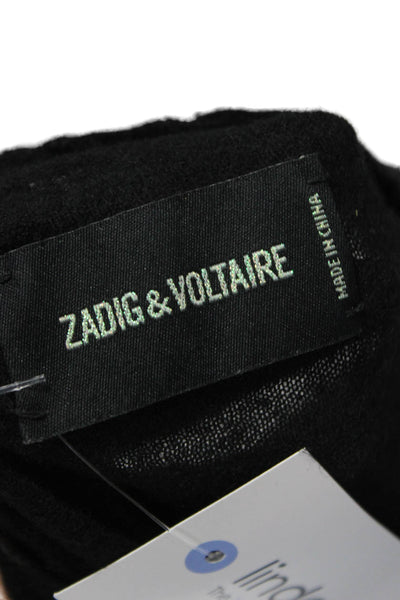 Zadig & Voltaire Womens Cashmere Pullover Black Skull Sweater Size XS
