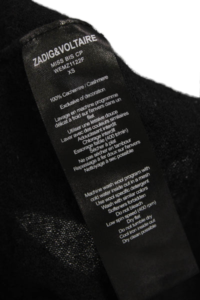 Zadig & Voltaire Womens Cashmere Pullover Black Skull Sweater Size XS