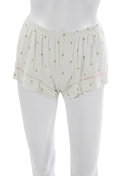 Eberjey Women Tropical Graphic Modal Pajama Set Short Sleeve White Size XS
