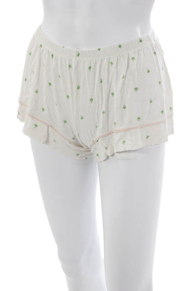 Eberjey Women Tropical Graphic Modal Pajama Set Short Sleeve White Size XS