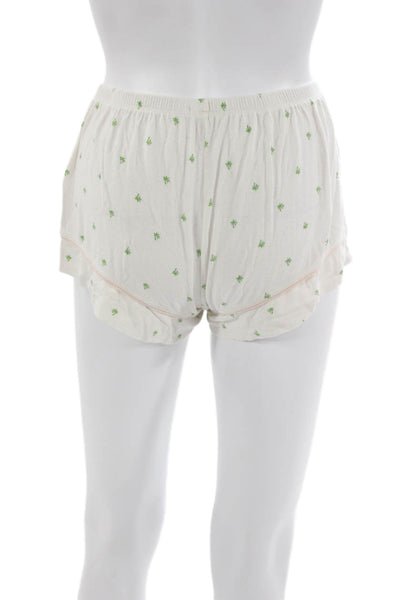 Eberjey Women Tropical Graphic Modal Pajama Set Short Sleeve White Size XS