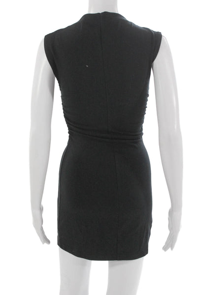 Reformation Women Bodycon Dress Black Mock Neck Sleeveless Short Size XS