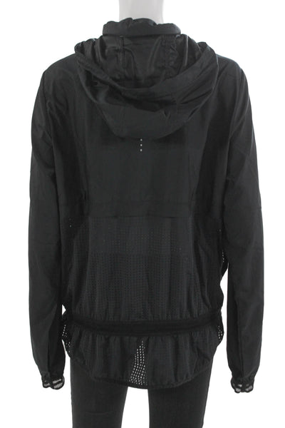 Shape Women Windbreaker Black Zip Long Sleeve Size L