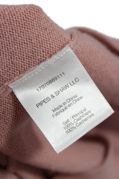 Veronica Beard Womens Pink Cashmere V-Neck Long Sleeve Pullover Sweater Size L
