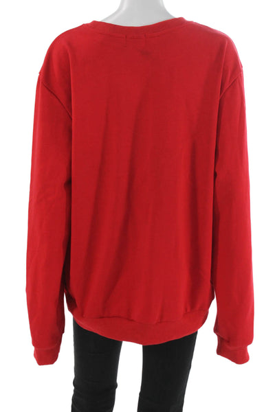Lola + The Boys Teens Pullover Red Cotton Blend Crewneck Long Sleeve Size XL